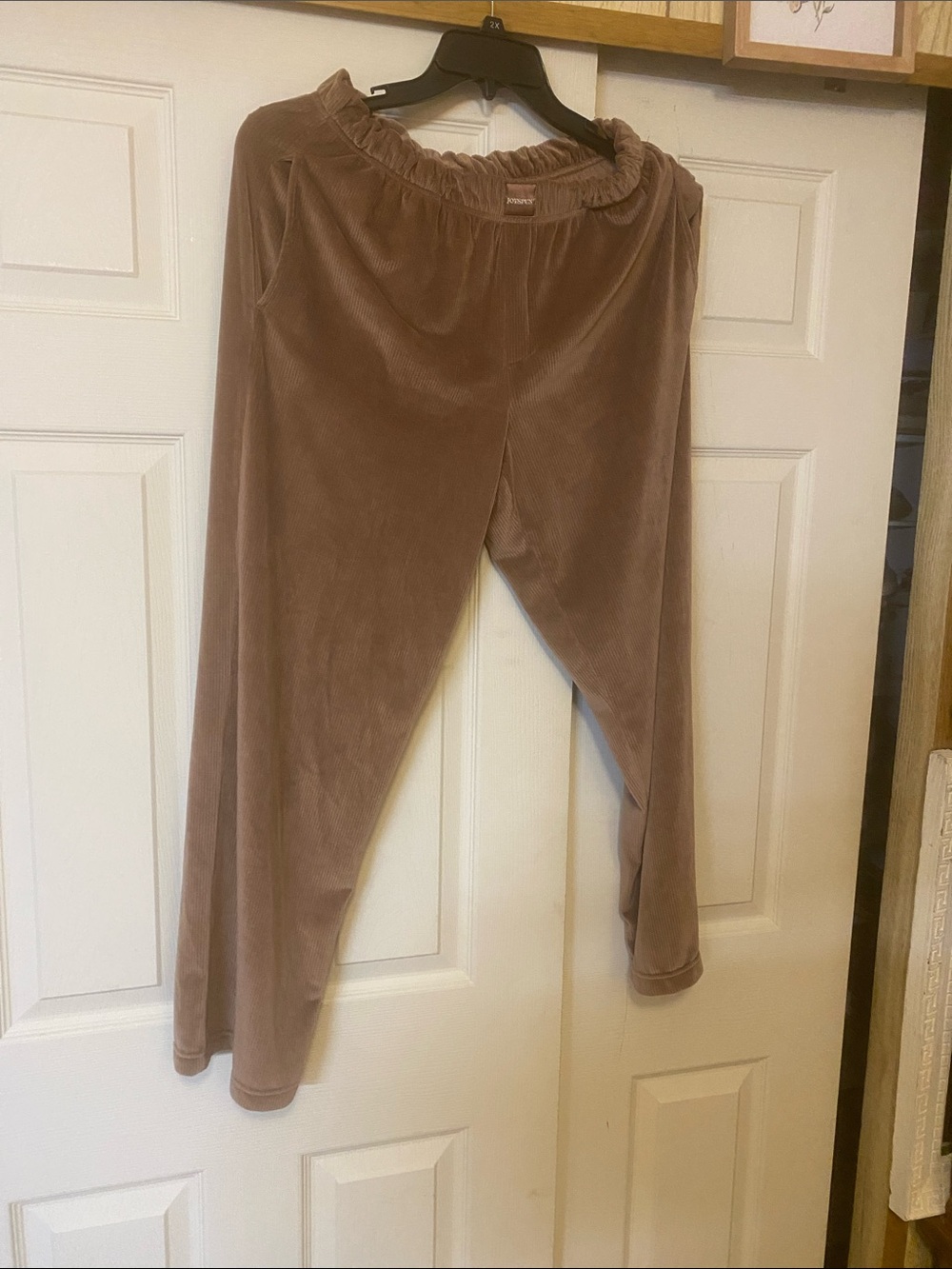 Cozy Women's Lounge Pants in Taupe Velvet